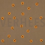MUSSELIN STICKEREI SONNENBLUMEN BEIGE (thumbnail)