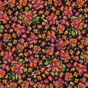 COTTON VOILE STEPPED DIGITAL FLOWERS BLACK (thumbnail)