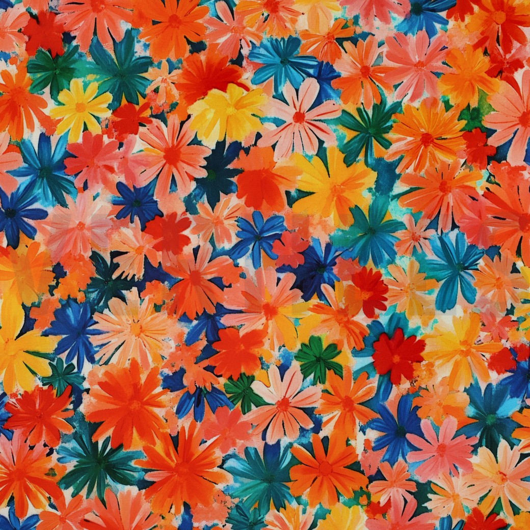 LENZING™ ECOVERO™ DIGITAL FLEURS ORANGE