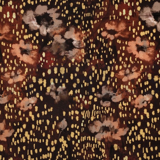 VISKOSE SATIN DIGITAL ABSTRACT BRAUN #7