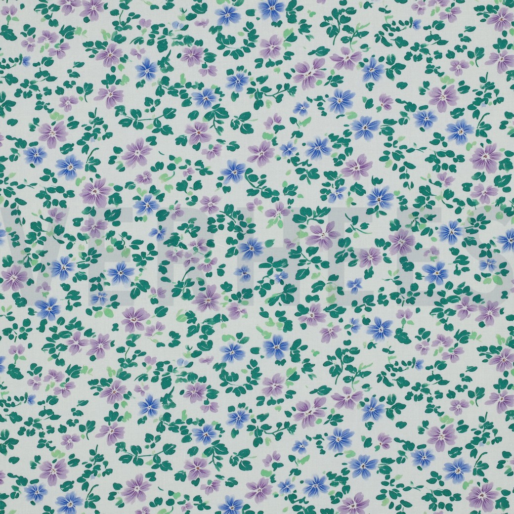 VISCOSE RADIANCE DIGITAAL BLOEMEN WIT