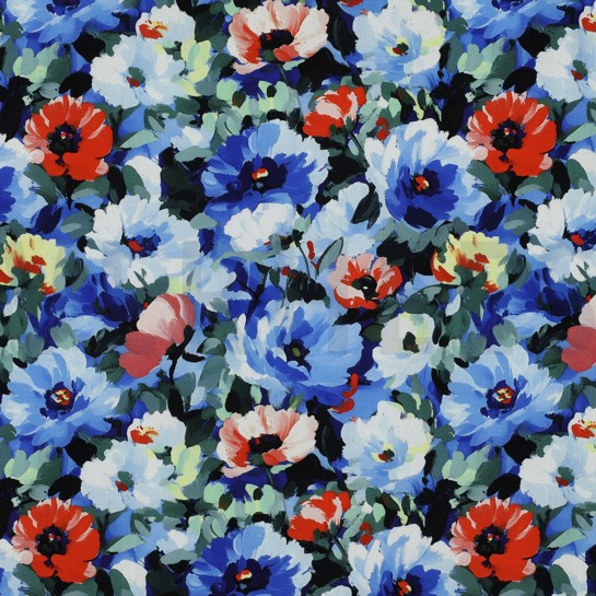 VISKOSE RADIANCE DIGITAL BLUMEN BLAU #7