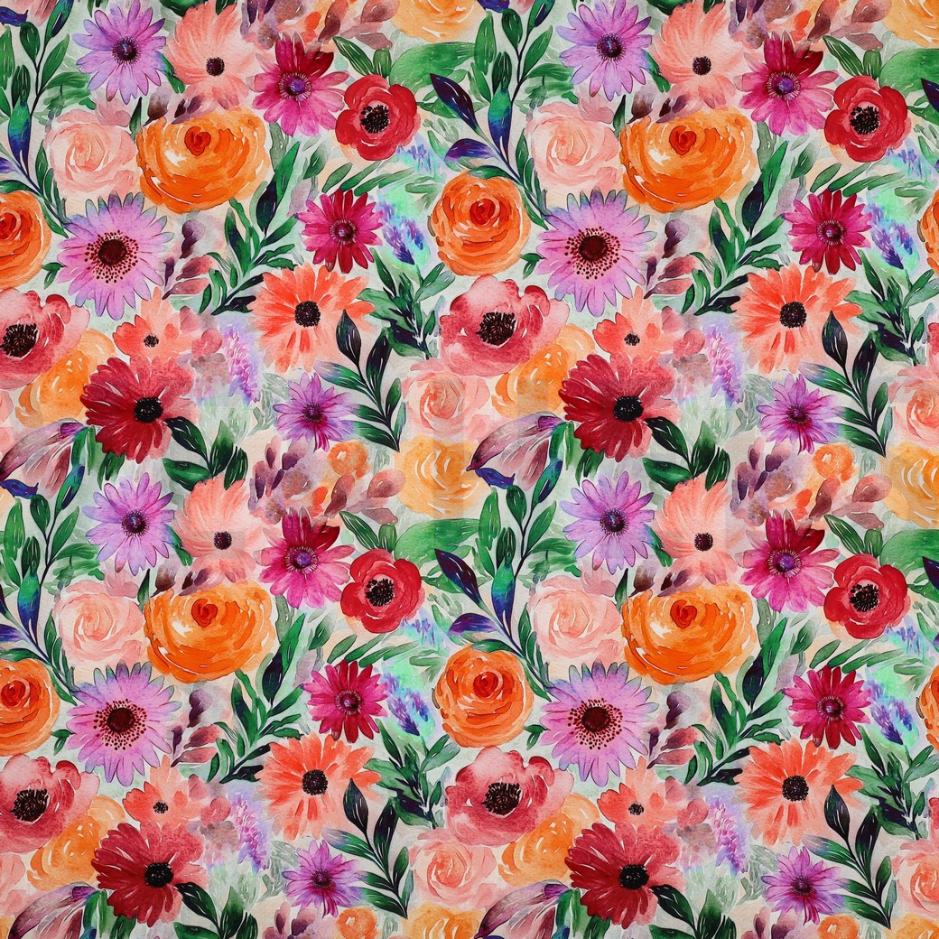 VISCOSE RADIANCE DIGITAL FLEURS MULTICOLORE
