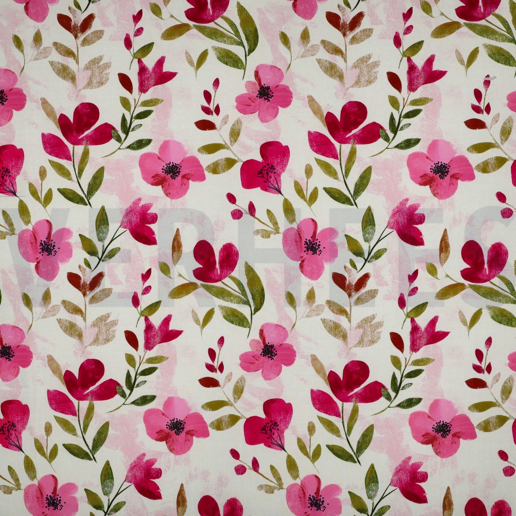 VISCOSE RADIANCE DIGITAL FLEURS ROSE