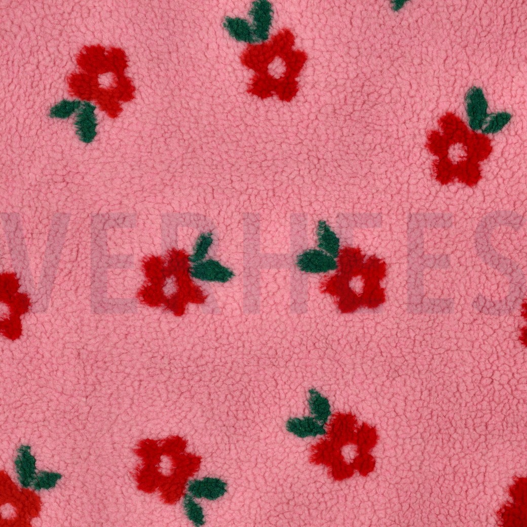 TEDDY JACQUARD BLOEMEN ROZE