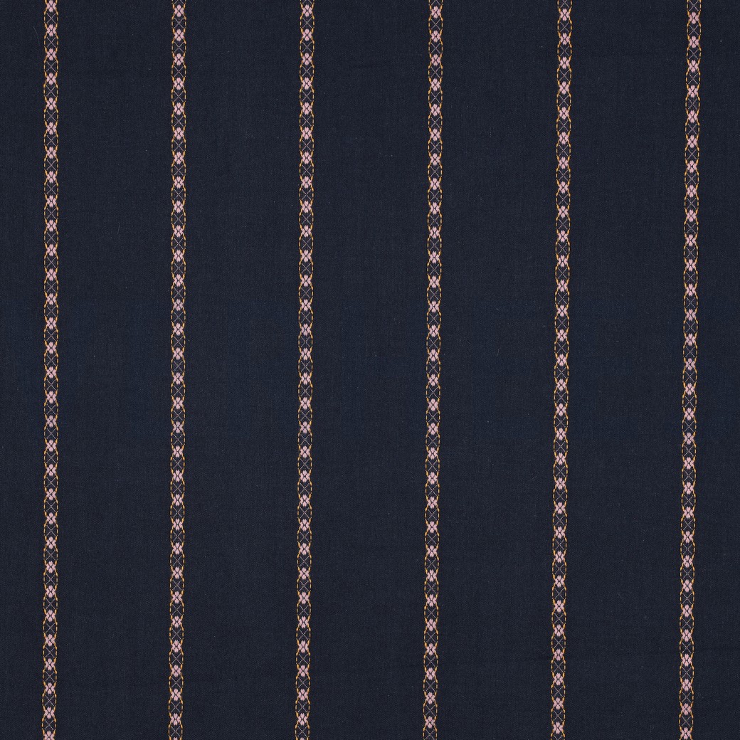 BAUMWOLLE JACQUARD DOBBY MARINEBLAU