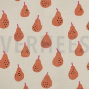 DOUBLE GAUZE GOTS PEREN JENNIFER BOURON NATUREL/PERZIK (thumbnail)