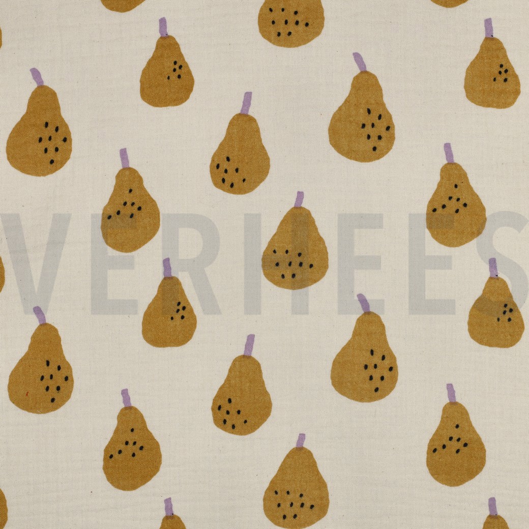 DOUBLE GAUZE GOTS PEREN JENNIFER BOURON NATUREL/OKER