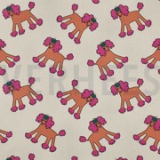 KATOENEN POPLIN GOTS HONDEN JENNIFER BOURON NATUREL/ROZE (thumbnail)