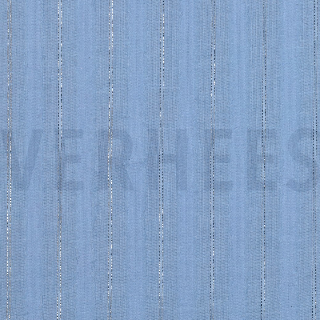 COTTON VOILE LUREX STRIPES LIGHT BLUE