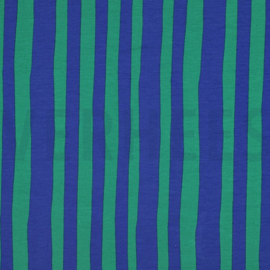 FRENCH TERRY GOTS STREIFEN JENNIFER BOURON BLAU/GRÜN #7
