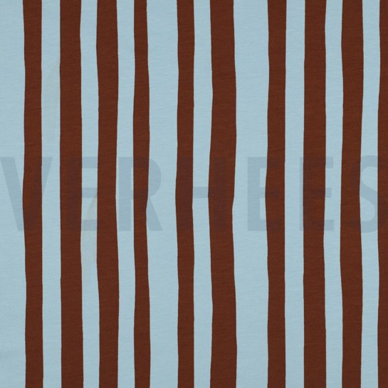 FRENCH TERRY GOTS STREIFEN JENNIFER BOURON HELLBLAU/BRAUN #7