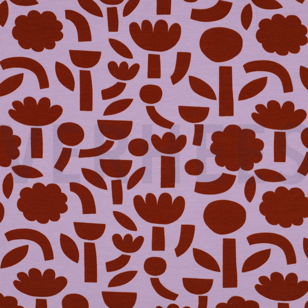 JERSEY GOTS FLEURS JENNIFER BOURON LAVANDE