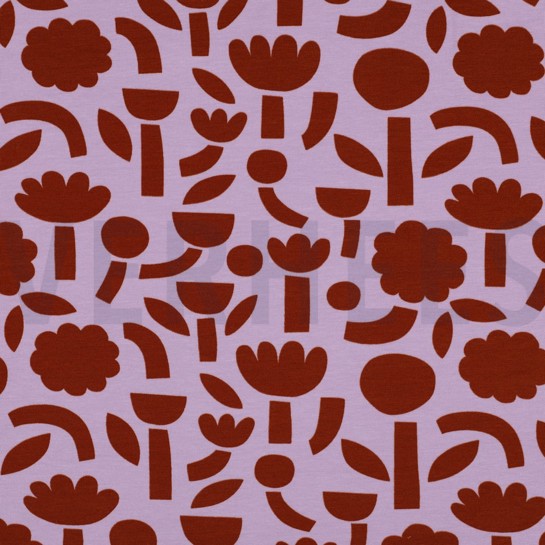 JERSEY GOTS BLUMEN JENNIFER BOURON LAVENDEL #7