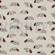 FRENCH TERRY GOTS HUNDE JENNIFER BOURON NATUR/ROSA (thumbnail)