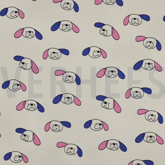 FRENCH TERRY GOTS HUNDE JENNIFER BOURON NATUR/BLAU #7