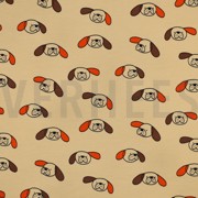 FRENCH TERRY GOTS HUNDE JENNIFER BOURON HELLGELB (thumbnail)