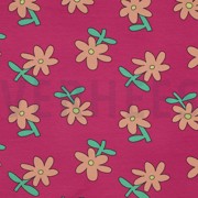 JERSEY GOTS BLUMEN JENNIFER BOURON FUCHSIA (thumbnail)