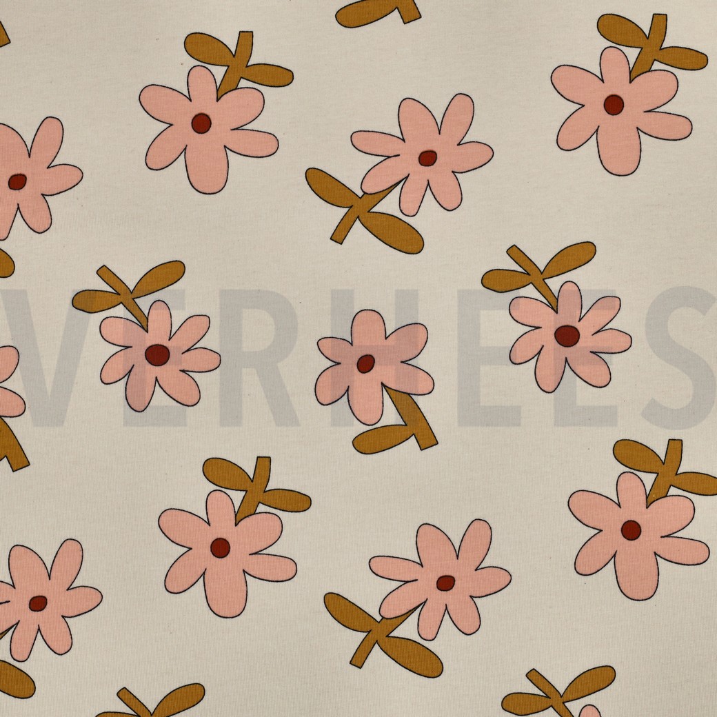 JERSEY GOTS FLEURS JENNIFER BOURON NATUREL