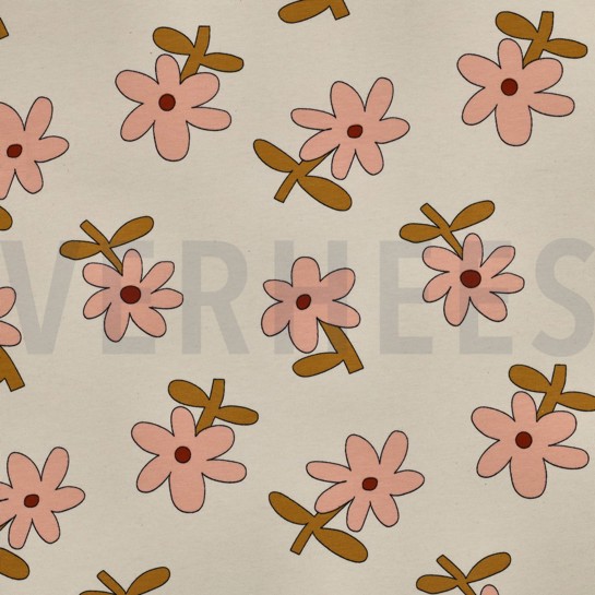 JERSEY GOTS BLUMEN JENNIFER BOURON NATUR #7