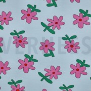 JERSEY GOTS BLUMEN JENNIFER BOURON HELLBLAU (thumbnail)