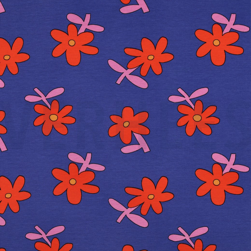 JERSEY GOTS BLUMEN JENNIFER BOURON BLAU