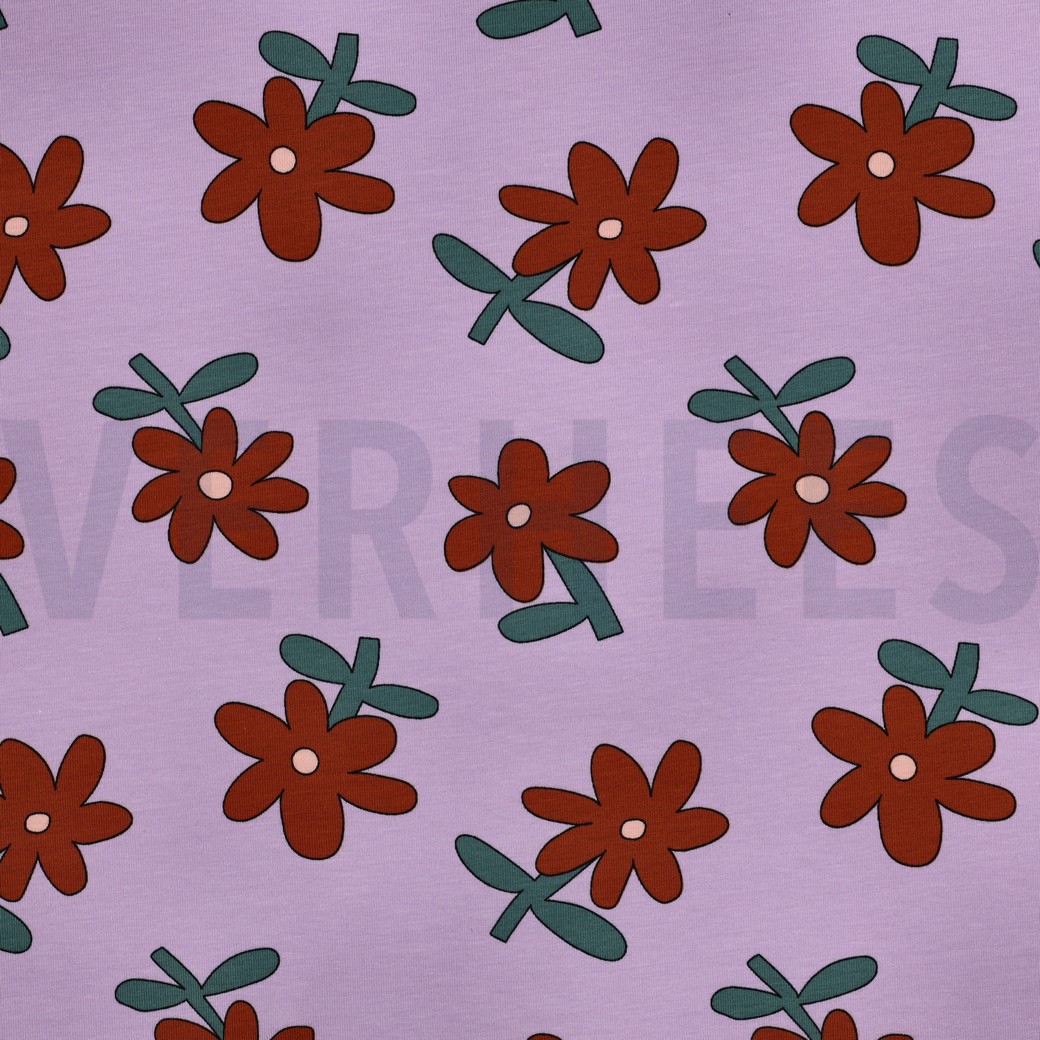 JERSEY GOTS BLOEMEN JENNIFER BOURON LAVENDEL