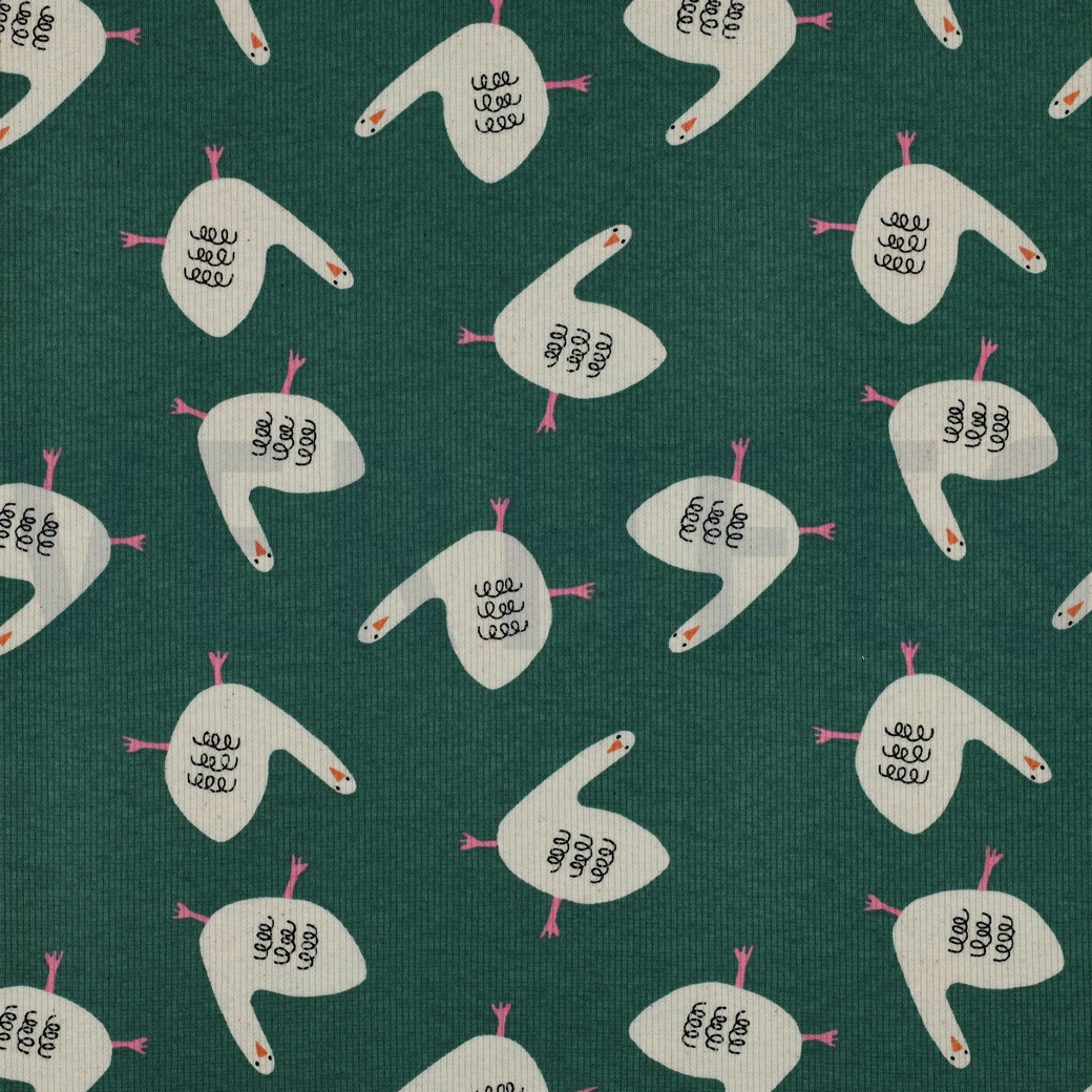 RIPPJERSEY GOTS GÄNSE JENNIFER BOURON GRÜN