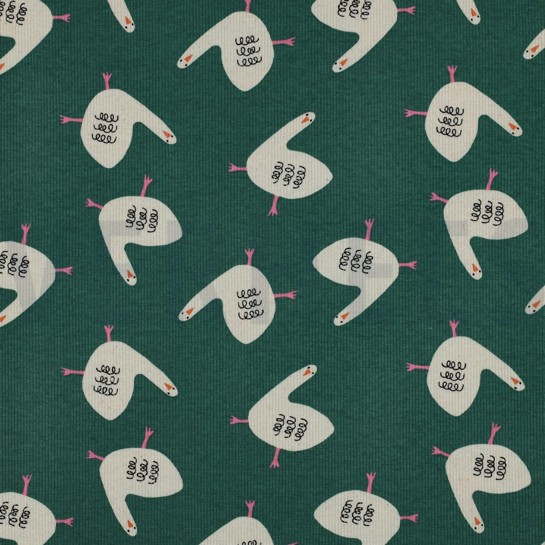 RIPPJERSEY GOTS GÄNSE JENNIFER BOURON GRÜN #7