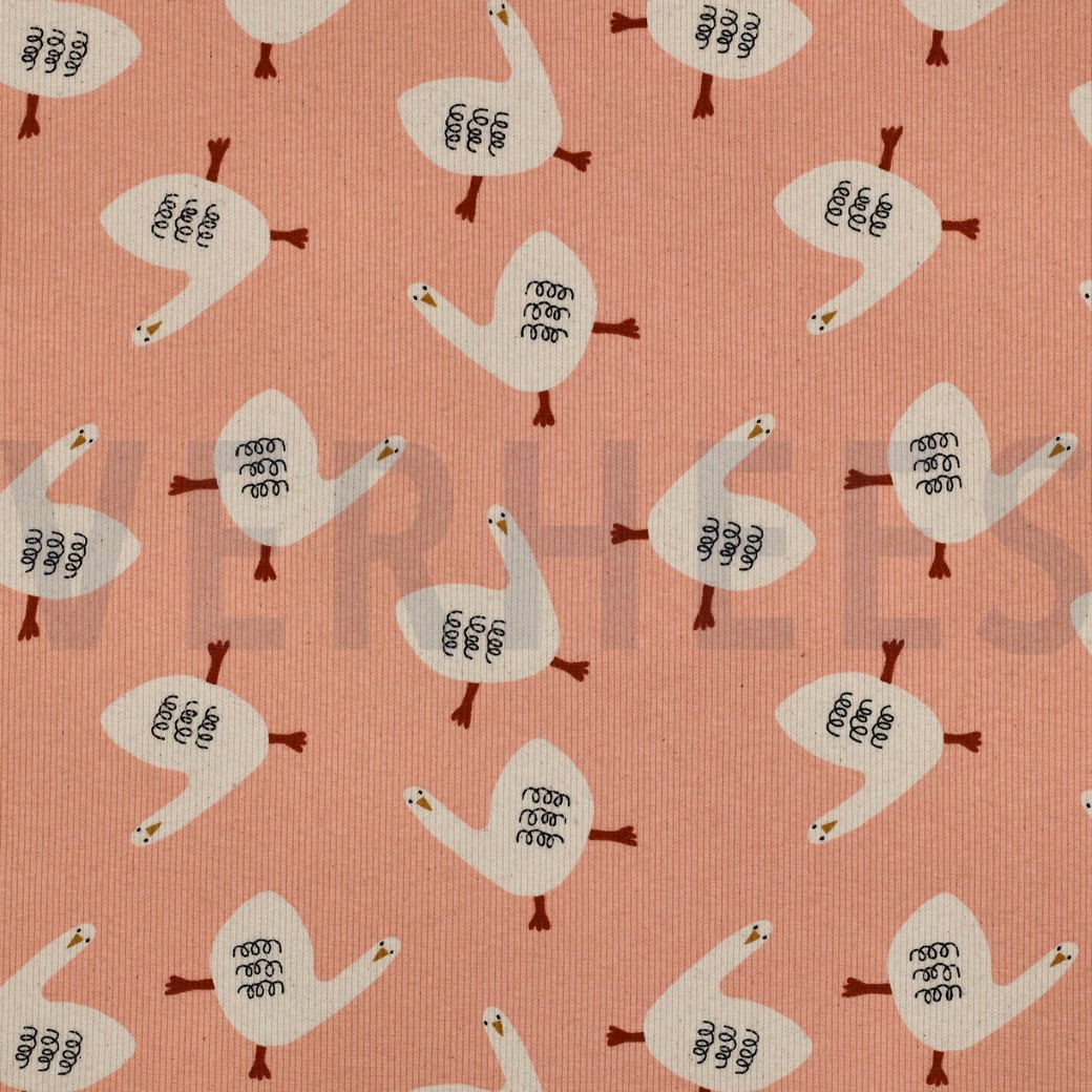 RIPPJERSEY GOTS GÄNSE JENNIFER BOURON ROSA