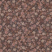 FEIN GEWEBTE BAUMWOLLPOPELINE DIGITAL BLUMEN BRAUN (thumbnail)