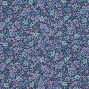 FEIN GEWEBTE BAUMWOLLPOPELINE DIGITAL BLUMEN PETROL (thumbnail)