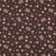 FEIN GEWEBTE BAUMWOLLPOPELINE DIGITAL BLUMEN BRAUN (thumbnail)
