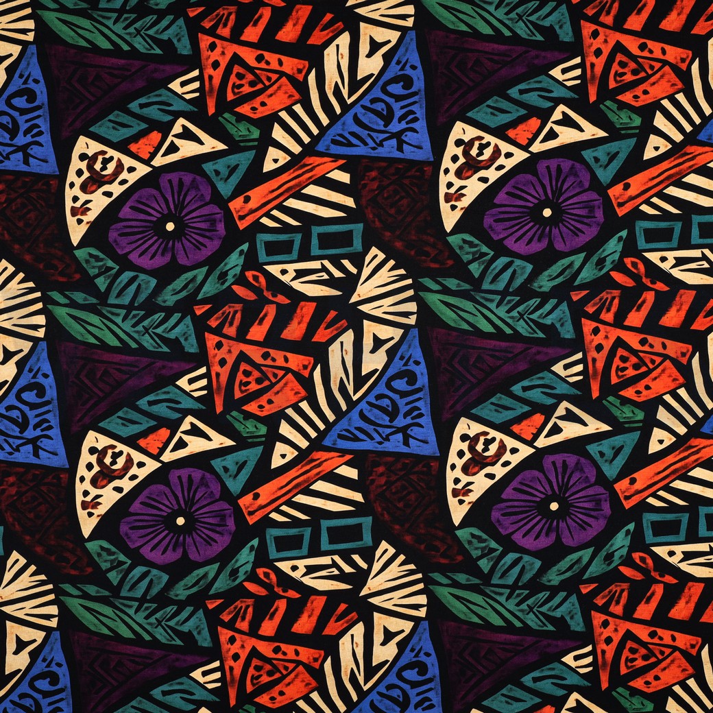 VISKOSE JERSEY DIGITAL ABSTRACT SCHWARZ