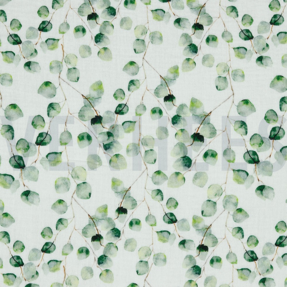 DOUBLE GAUZE GOTS DIGITAAL EUCALYPTUS WIT