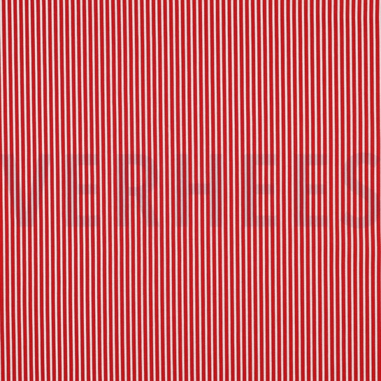 POPELINE DE COTON RAYURE ROUGE #7