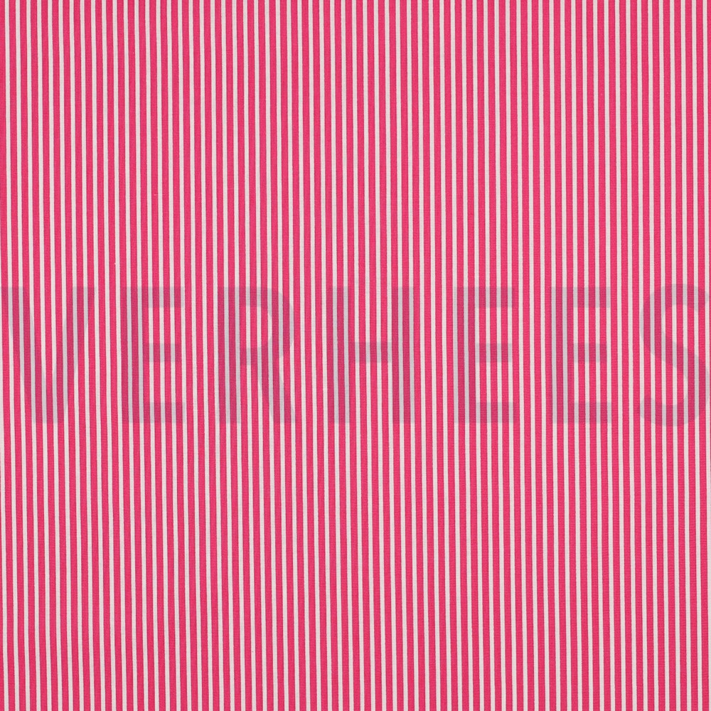 KATOENEN POPLIN STREPEN ROZE