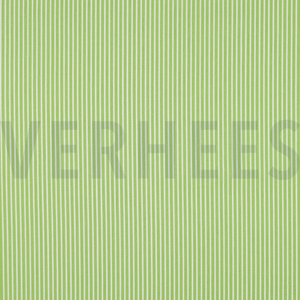 KATOENEN POPLIN STREPEN LIMOEN