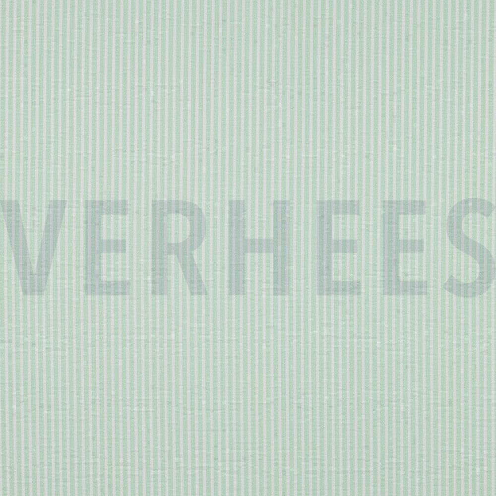 KATOENEN POPLIN STREPEN MINT