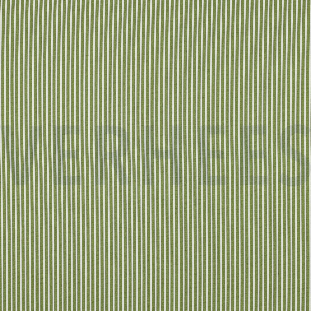 BAUMWOLLE POPELINE STREIFEN GRÜN