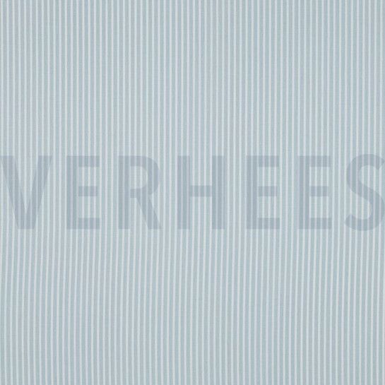 BAUMWOLLE POPELINE STREIFEN HELLBLAU #7