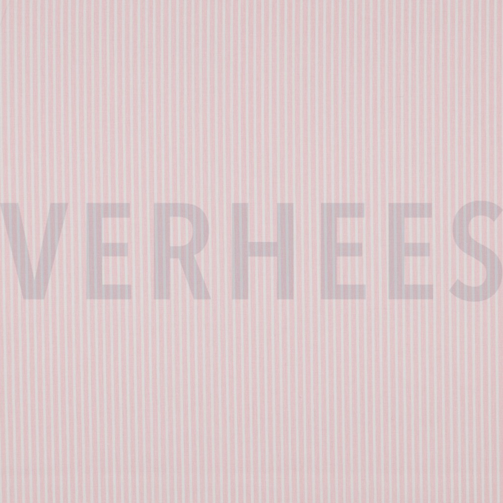 KATOENEN POPLIN STREPEN LICHTROZE/OUDROZE