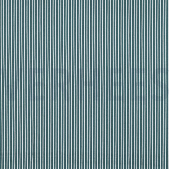 KATOENEN POPLIN STREPEN PETROL #7