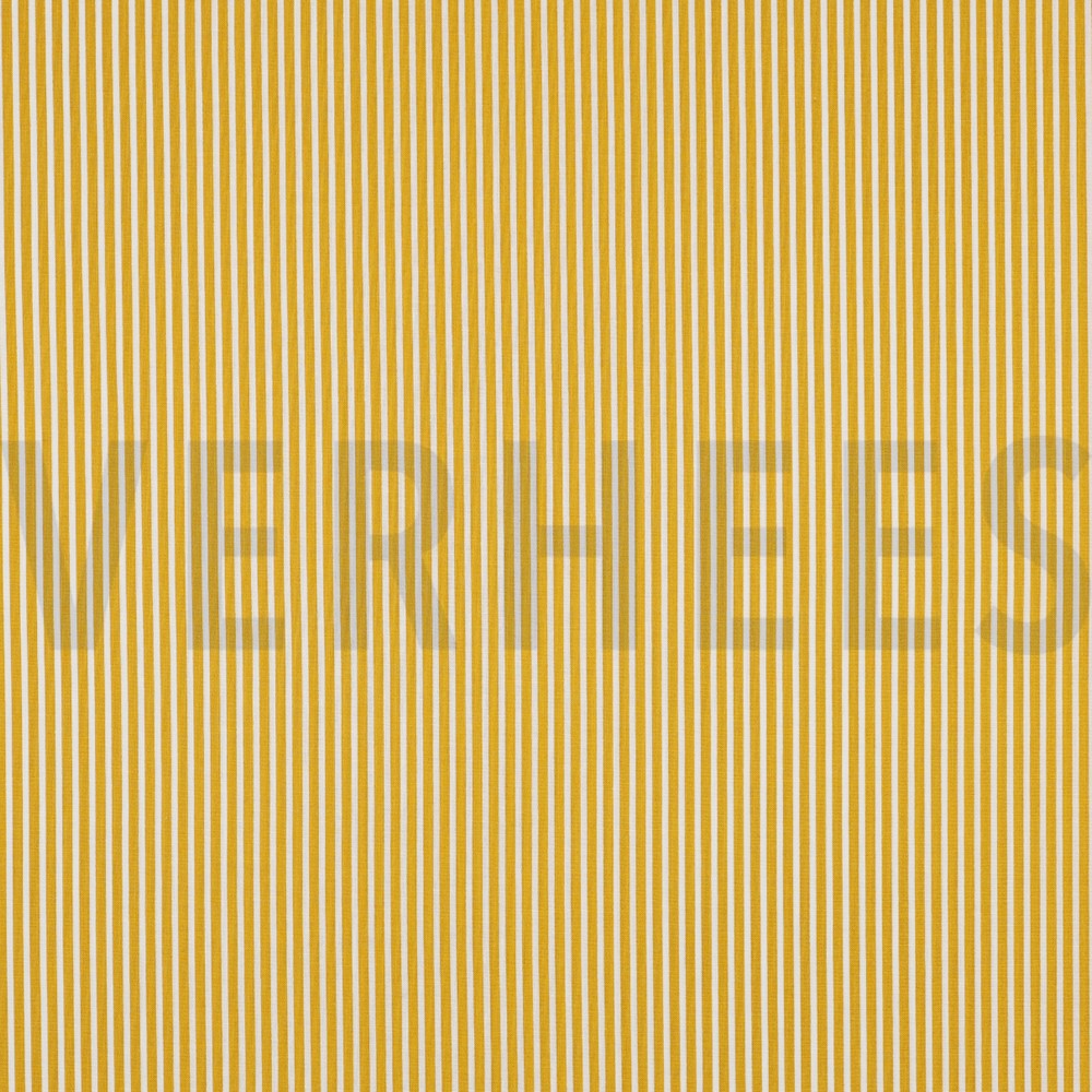 KATOENEN POPLIN STREPEN OKER