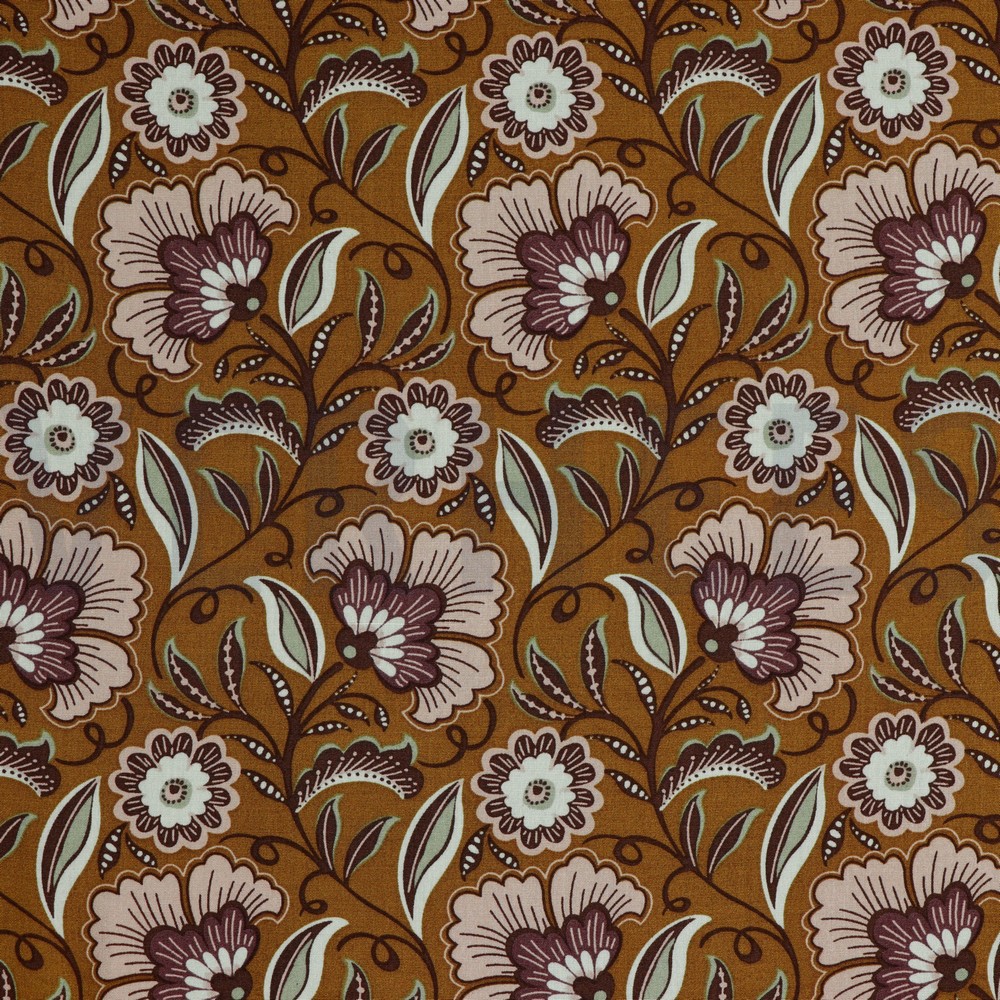 VISCOSE RADIANCE FLOWERS LIGHT BROWN