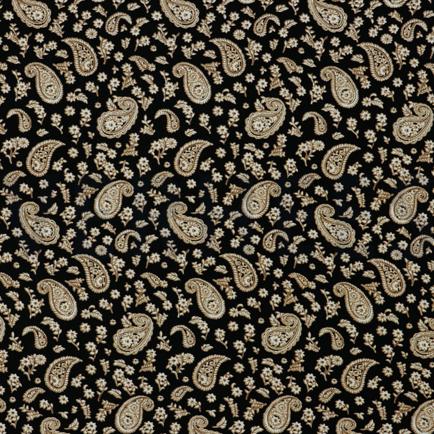 VISCOSE RADIANCE PAISLEY BLACK (hover)