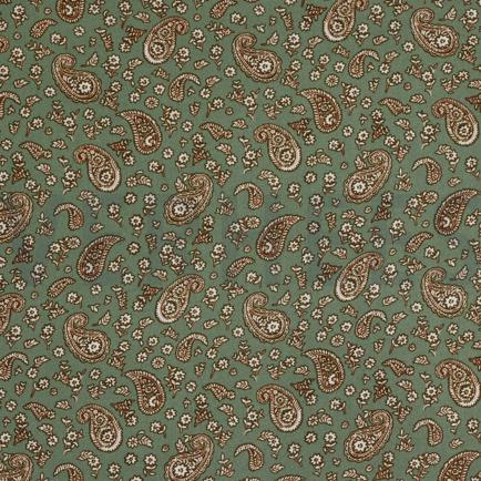 VISCOSE RADIANCE PAISLEY OLD GREEN (hover)