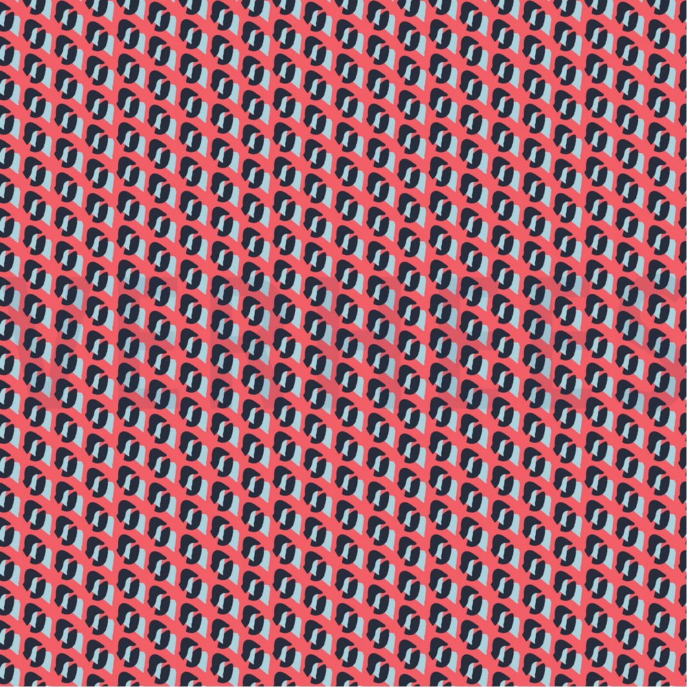 POPELINE DE COTON GRAPHIC POIS CORAIL CHAUD #7