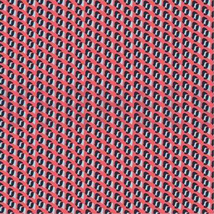 POPELINE DE COTON GRAPHIC POIS CORAIL CHAUD (hover)