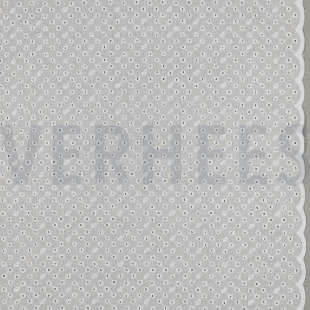 COTTON EMBROIDERY TWO-SIDE SCALLOP WHITE